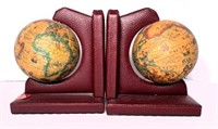 Leather & Globe Book Ends