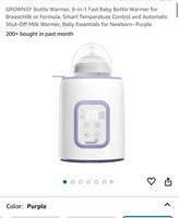 GROWNSY Bottle Warmer, 8-in-1 Fast Baby Bottle