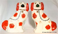 Fine Pair 19thc English Staffordshire Spaniels