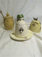 3 Vintage Honey Pots