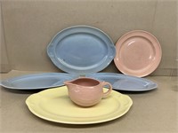 LU ray plates and creamer pastels