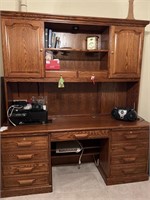 Wooden Desk W Hutch 72x22x78