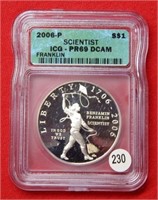 2006 Franklin Dollar - Scientist ICG PR69 DCAM