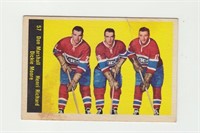 1960 Parkhurst Marshall/Richard/Moore Hockey Card
