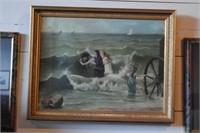 Original Oil on Canvas of Ladies in the Ocean