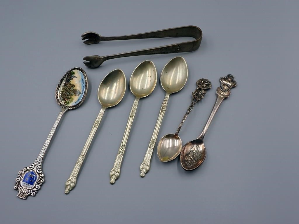 Silver Plate Spoons Tongs