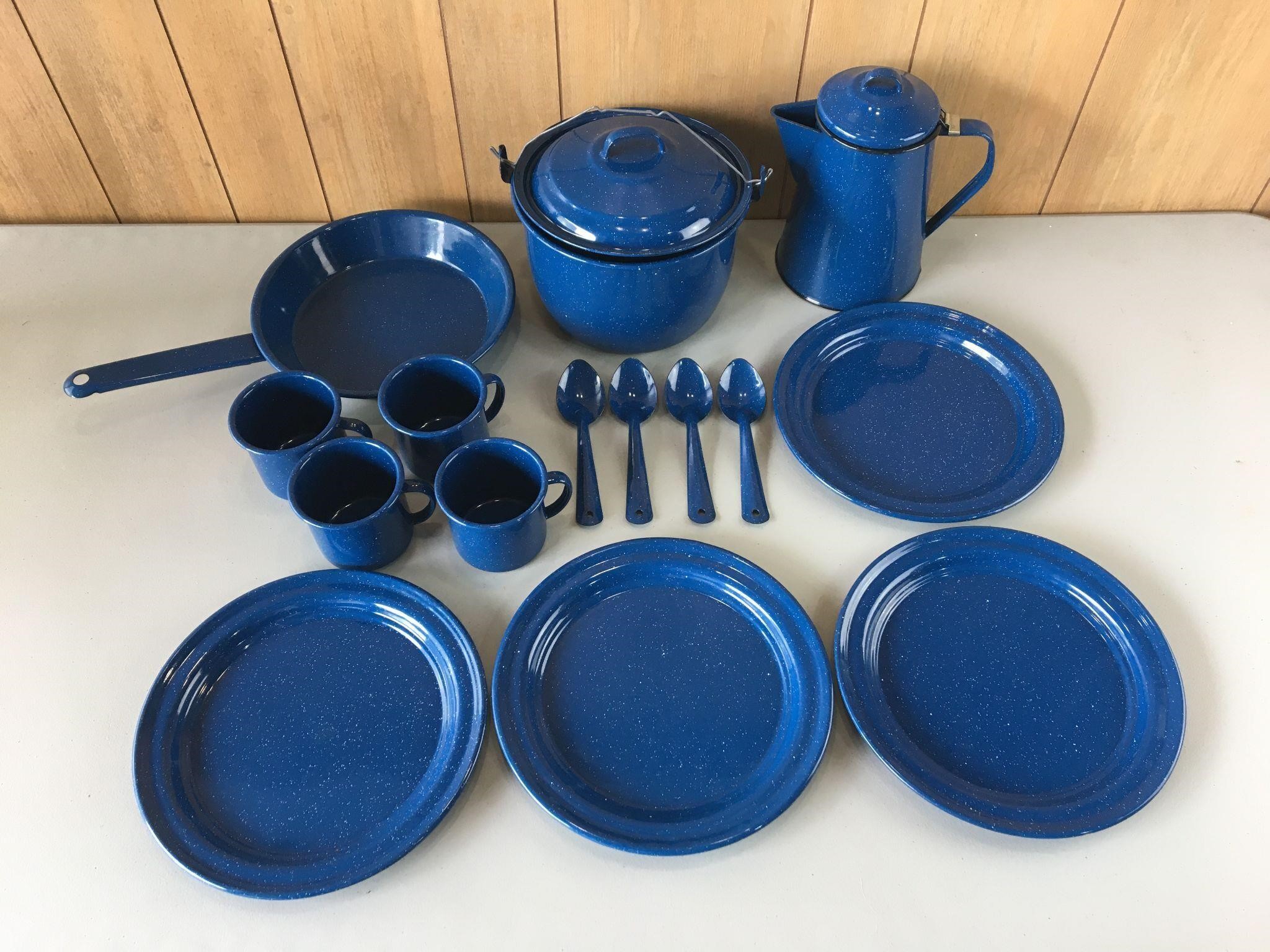 Blue Camp Cookware & Dishware