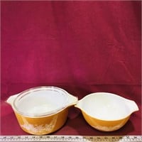 Pair Of Pyrex Milk Glass Mixing Bowls (Vintage)