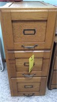 Three Drawer Oak File Cabinet