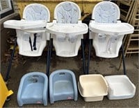Lot of 3 High Chairs + Booster Seats
