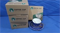 NIB Set of 4 Coffee Cups, Saucers & Spoons