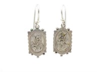 Victorian silver earrings (rectangular drop)