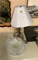 LAMP, PLATTERS & BOWL