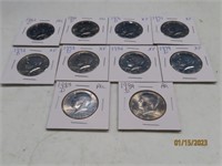 (10) 70s/80s Kennedy Half Dollar Coins sleeved