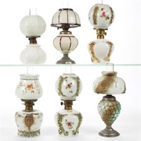 ASSORTED OPAQUE GLASS MINIATURE LAMPS, LOT OF