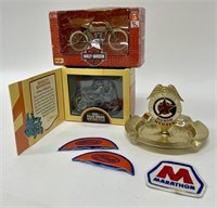 Chicago Motor Club Ashtray, Patches & Harley Toys