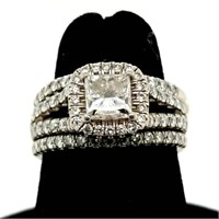 Stunning Platinum wedding ring, size 6 with additi