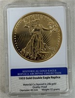 1933 DOUBLE EAGLE GRADED REPLICA COIN