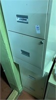 2- 2-drawer metal filing cabinets