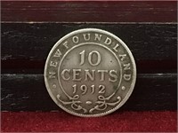 1912 Newfoundland 10¢ Silver Coin