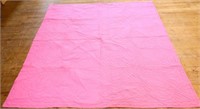 Vintage hand stitched pink quilt