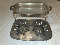 Silverplated Pyrex Casserole Chaffing Dish