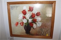 STILL LIFE PRINT - "TULIPS" FRAMED - 18" X 22"