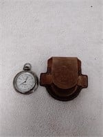 Vintage Coleman pocket watch with leather sheath
