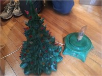 Glass/Ceramic Christmas Tree lighted/music box