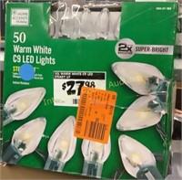 Home Accent Holiday 50 Warm White C9 LED Lights