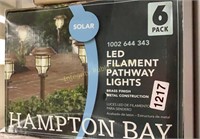 6pk Hampton Bay Solar LED Filament Pathway Lights