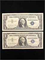 1957 A & 1957 B $1 Silver Certificates