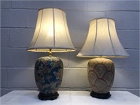 (2) Porcelain Oriental Style Table Lamps