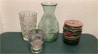 (4) Glass & Pottery Vases