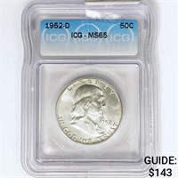 1952-D Franklin Half Dollar ICG MS65