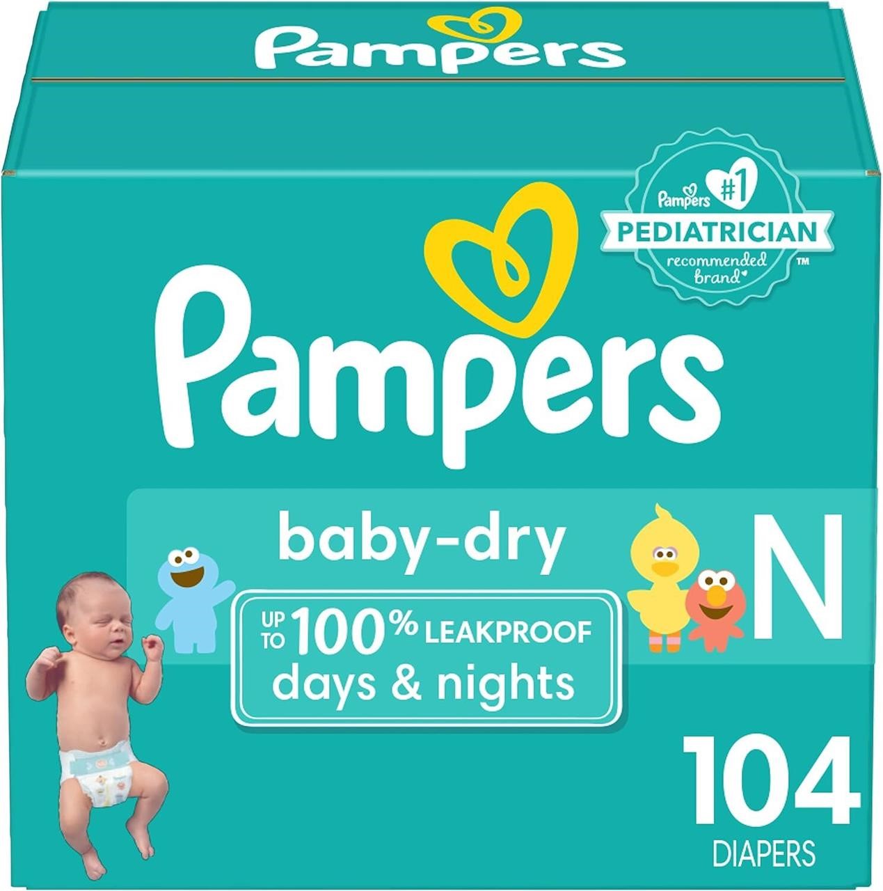 Pampers Baby Dry Diapers - Size 0  104 Count