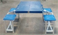 Folding camp table, Blue