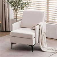 Zimtown Linen Fabric Accent Chair  Beige
