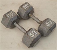 (2) 40 lbs. Dumbells