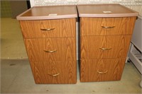 2 rolling metal storage cabinets