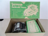 Vintage Superior Printing Press With Box and