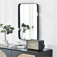 Wall Mirror 24 x 36 Black Metal Frame