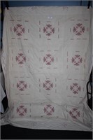 VINTAGE HAND EMBROIDERED QUILT