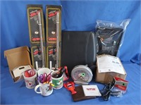 2 NIB Versa-Lites, License Plate Frame, Mugs,