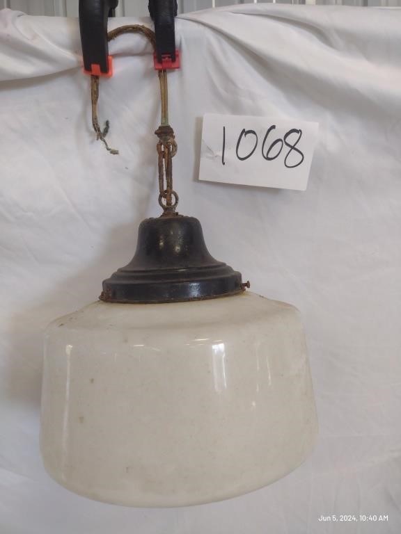 Vintage Hanging Globe Light -app 11" diam