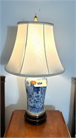 Vtg Dutch Delft Blue Ginger Jar Lamp 32 inch tall