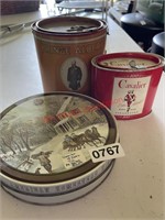 lot of 3 Old Tin Jars  (Con2)