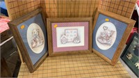 Bunny picture frames three-piece lot