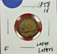 1858 Flying Eagle Cent LL F
