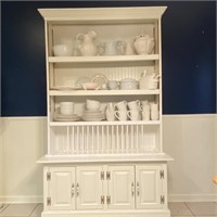 Vintage White Painted Kitchen Hutch